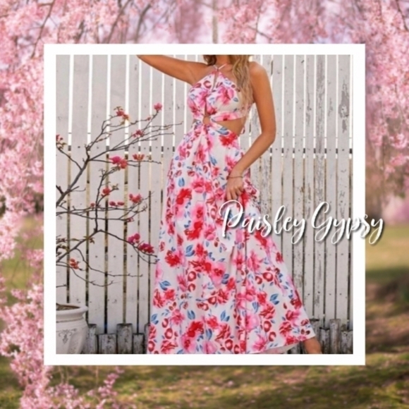 BACKLESS TIE BACK BOHO DRESS - Picture 4 of 14